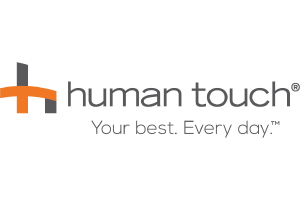 A black and orange logo for human touch