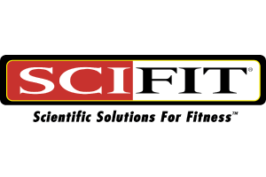 A black and white logo of scifit