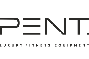 A black and white logo for pent fitness equipment.