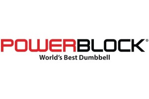 A black and red logo for powerblock