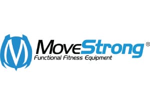 A logo for movestrong, an exercise equipment company.