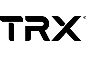 A black and white logo of trx