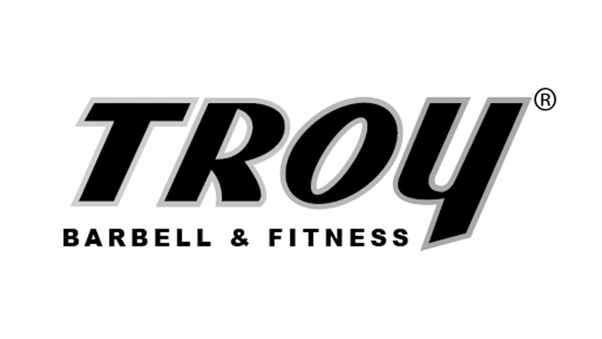 A black and white logo of troy bell & fitness.