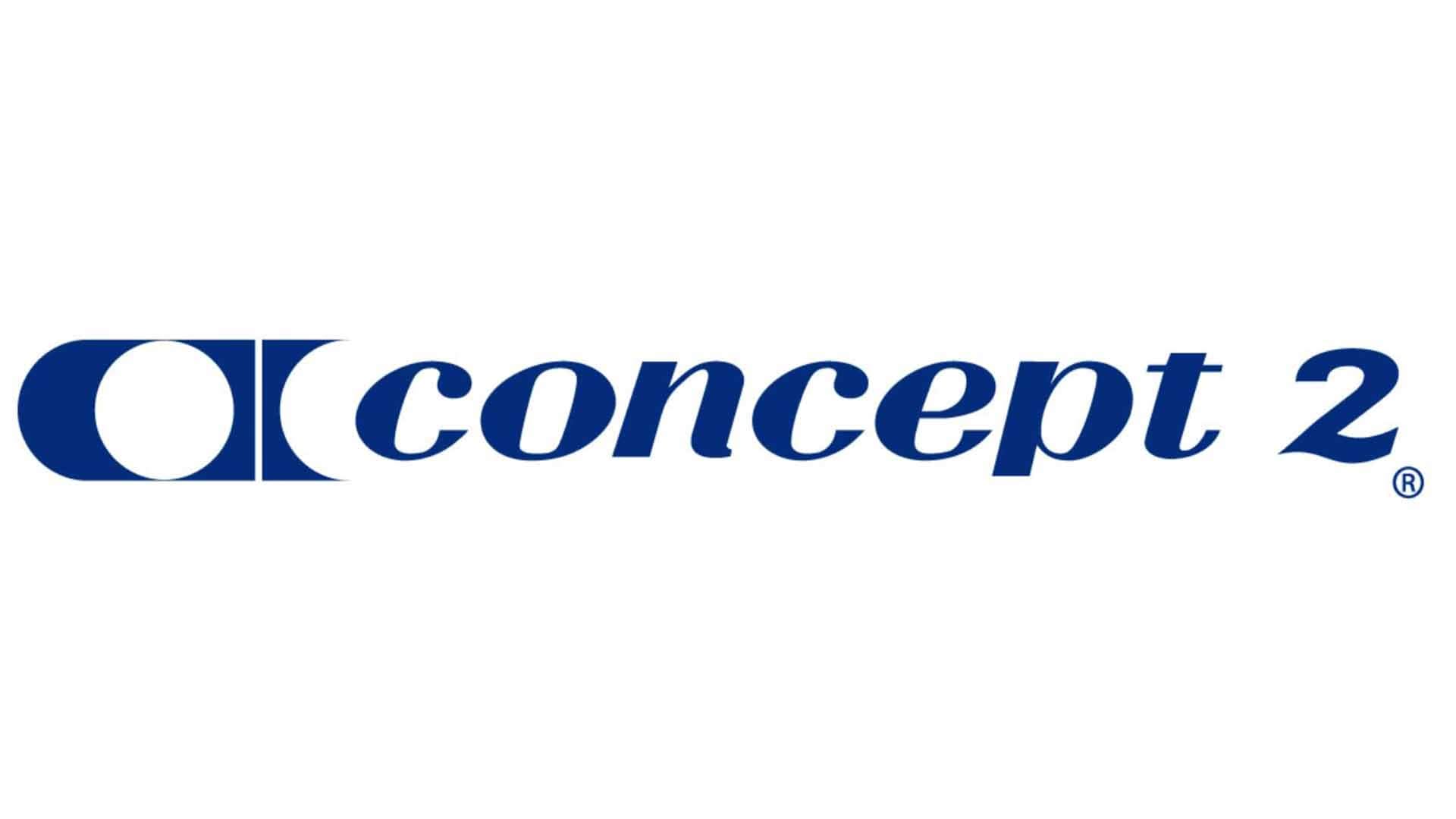 A blue and white logo of concept