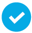Blue checkmark icon indicating verification or approval.